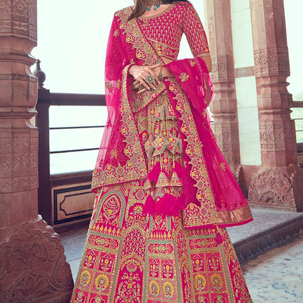 Liliac Pink Jarkan Banarasi Silk Lehenga