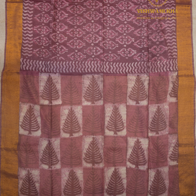Chanderi Saree-VSC3 Wine