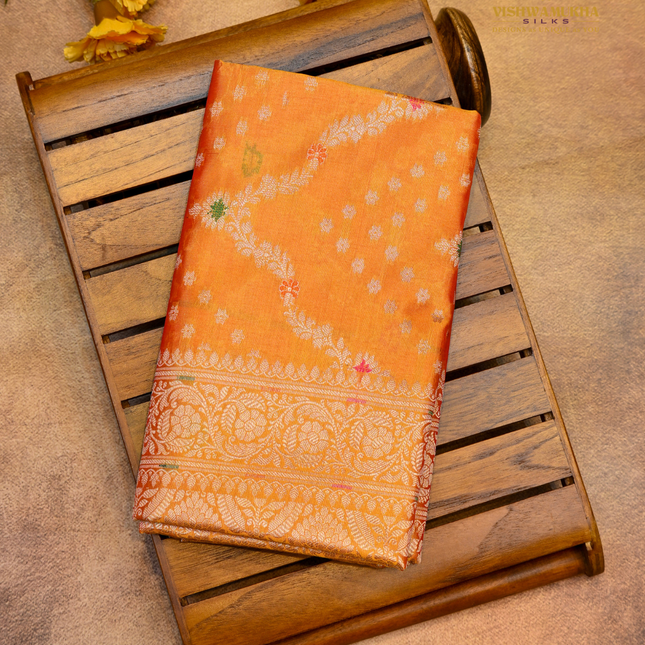 Banaras Soft Silk-VSBS3A Orange