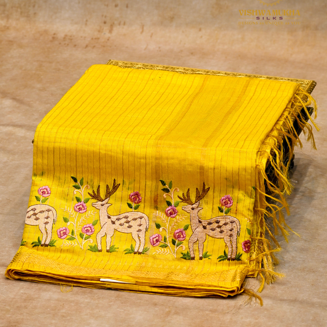 Chanderi saree-VSC29 Yellow(3)