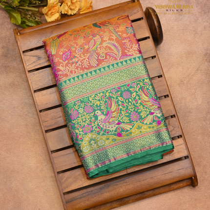 Semi pattu Meenakari-VSSP59C Pink