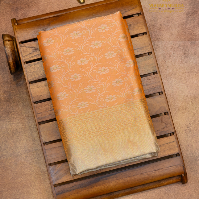Semi Soft Pattu-VSSP53D Orange