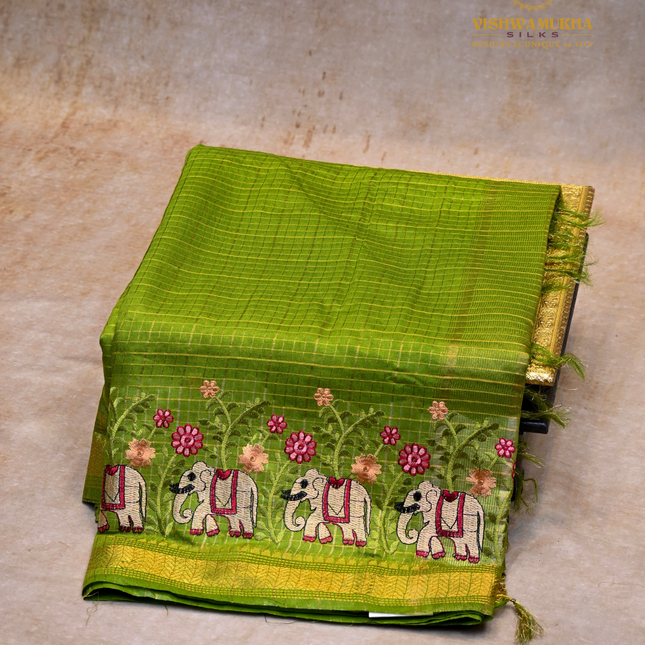 Chanderi saree-VSC30 Green (3)
