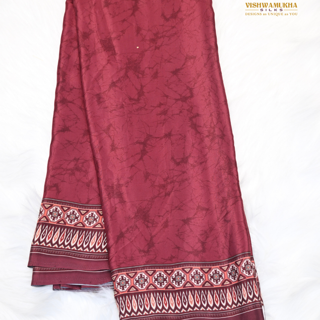 Crepe Sarees-VSCRP7C Burgundy