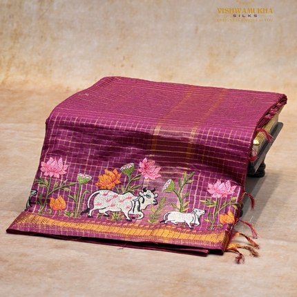 Chanderi saree-VSC32 Maroon(3)