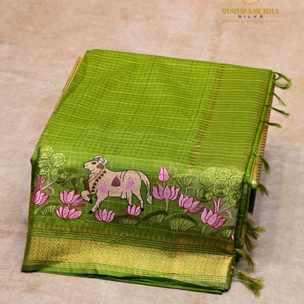 Chanderi saree-VSC27  Green (3)