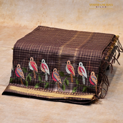Chanderi saree-VSC34 Brown (3)