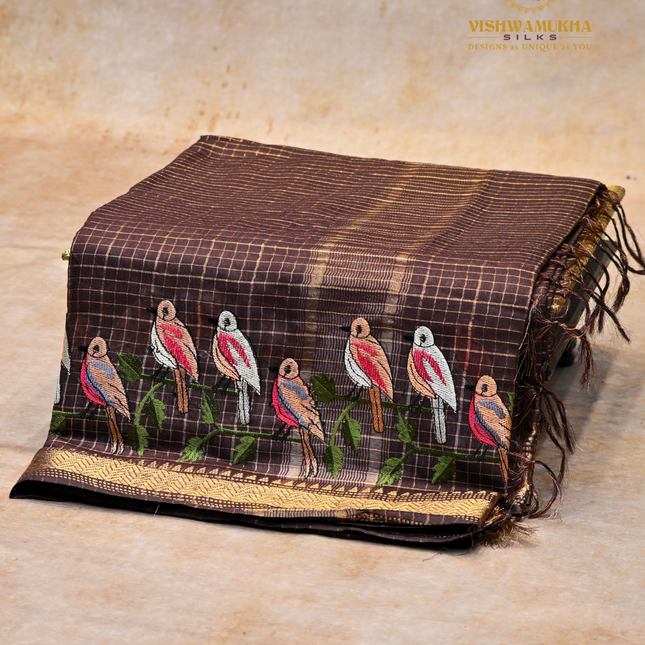 Chanderi saree-VSC34 Brown (3)
