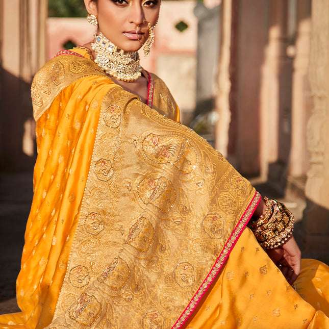 Beloved Orange Woven Banarasi Silk Saree