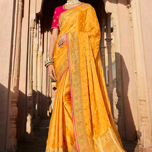 Beloved Orange Woven Banarasi Silk Saree