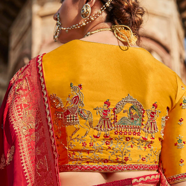 Sindhuri Red Woven Banarasi Silk Saree