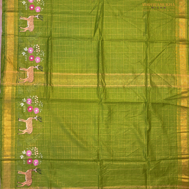 Chanderi saree-VSC31 Green (3)