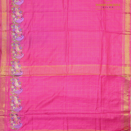 Chanderi saree-VSC33 Rani Pink (3)