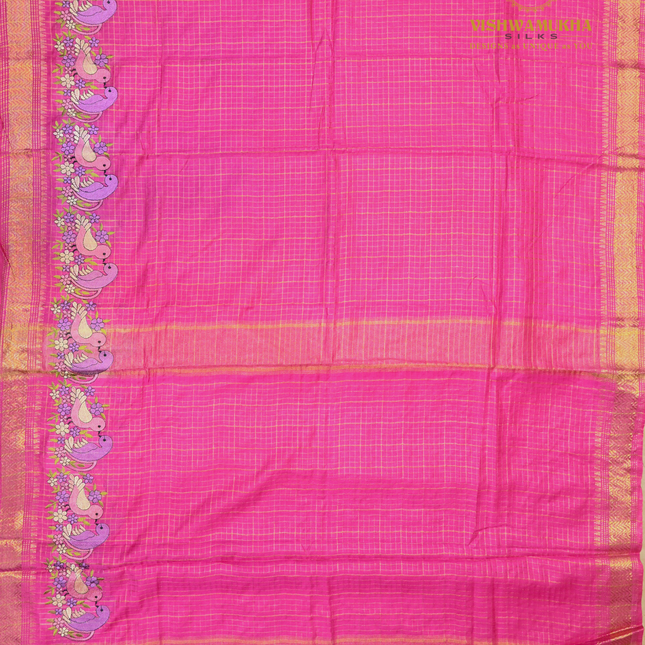 Chanderi saree-VSC33 Rani Pink (3)