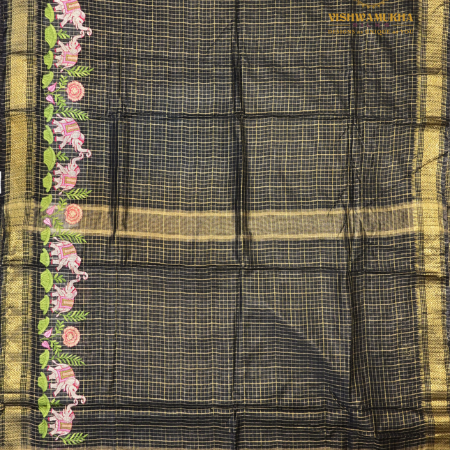 Chanderi saree-VSC28(6) Black