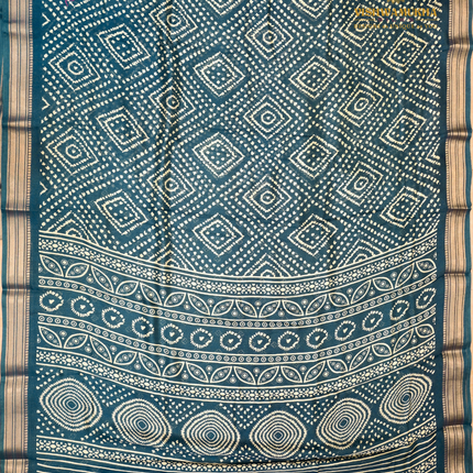 Bandhini Saree-VSBN1A peacock blue