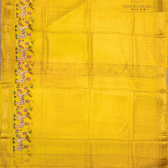 Chanderi saree-VSC29 Yellow(3)