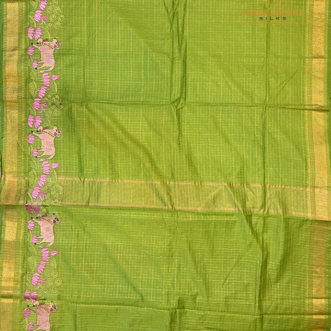Chanderi saree-VSC27  Green (3)