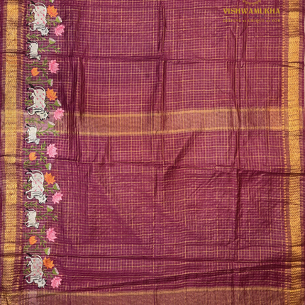 Chanderi saree-VSC32 Maroon(3)