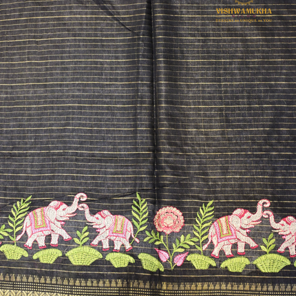 Chanderi saree-VSC28(6) Black