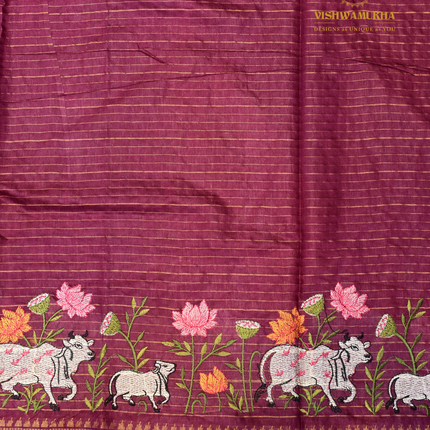 Chanderi saree-VSC32 Maroon(3)
