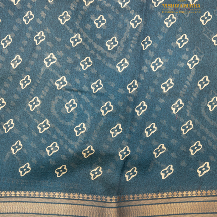 Bandhini Saree-VSBN1A peacock blue