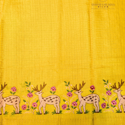 Chanderi saree-VSC29 Yellow(3)