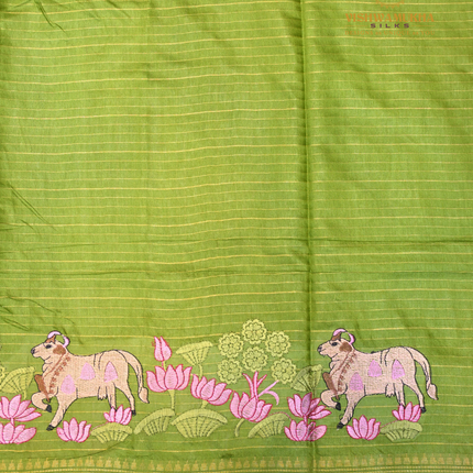 Chanderi saree-VSC27  Green (3)