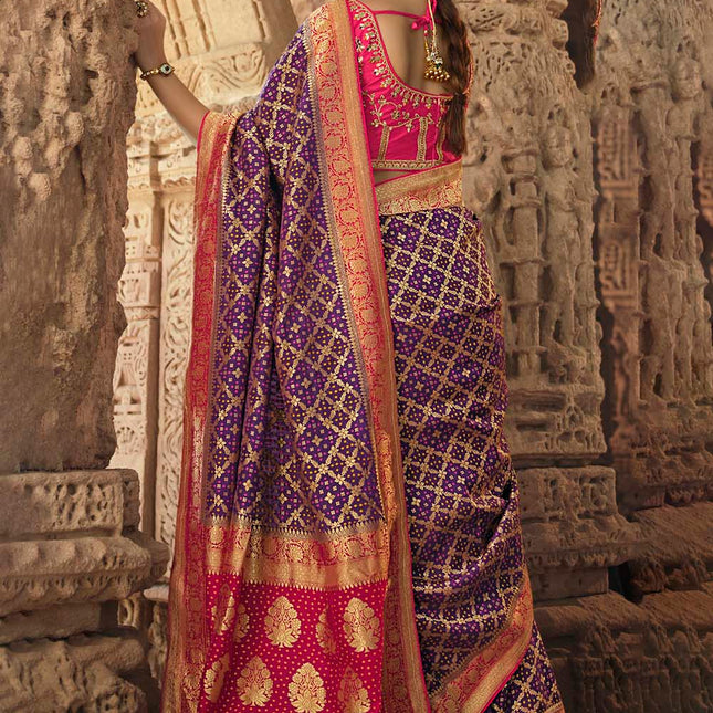 Rebecca Purple Woven Banarasi Silk Saree