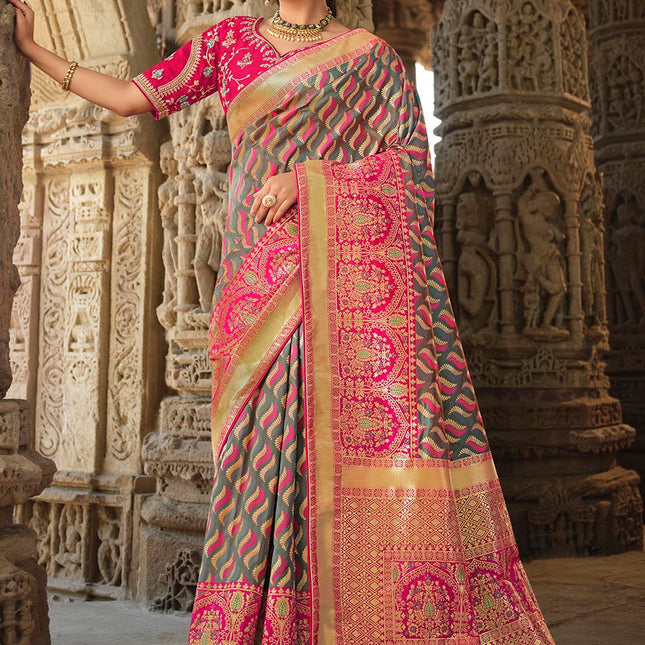 Colourful Woven Banarasi Silk Saree