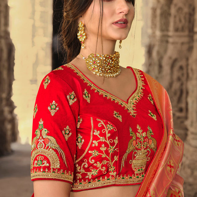 Delicate Pink Woven Banarasi Silk Saree