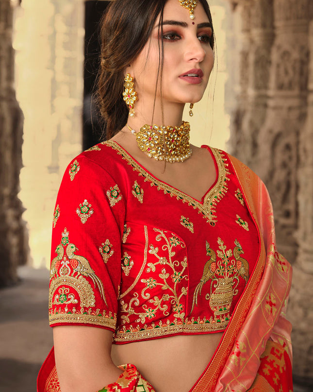 Delicate Pink Woven Banarasi Silk Saree
