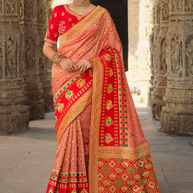 Delicate Pink Woven Banarasi Silk Saree