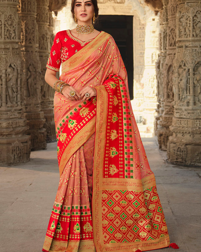Delicate Pink Woven Banarasi Silk Saree