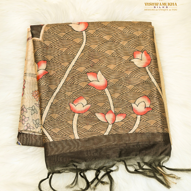 Chanderi Sarees-VSC36C Brown