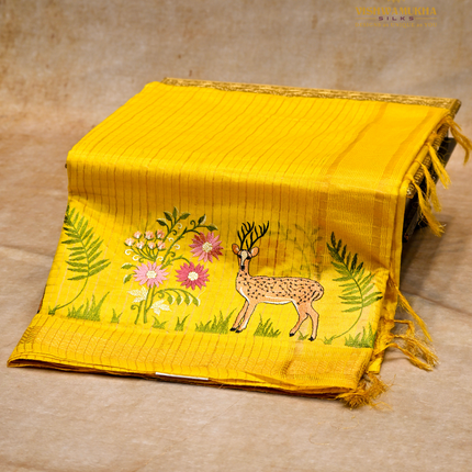 Chanderi saree-VSC31 Yellow (4)