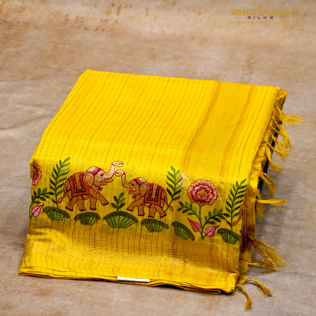 Chanderi saree-VSC28(5) Yellow