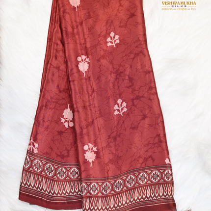 Crepe Sarees-VSCRP7D Rust