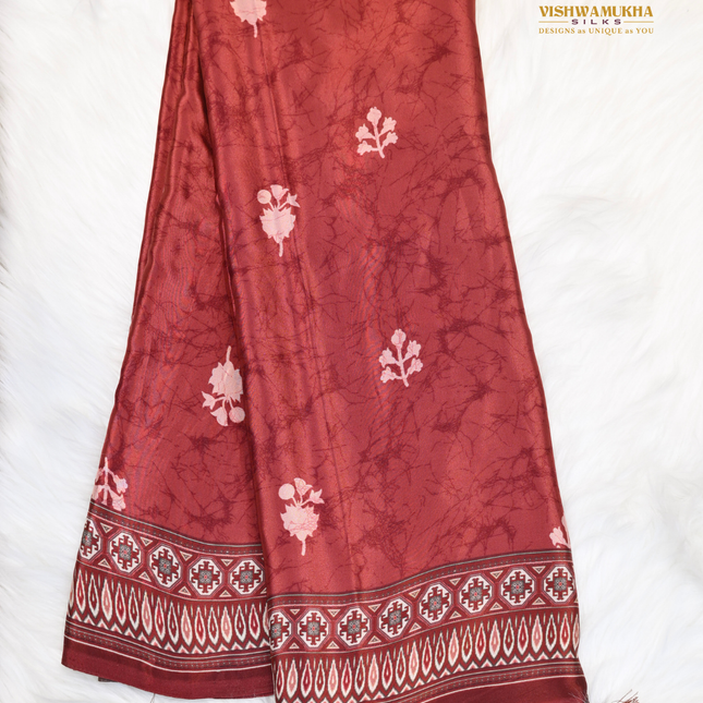 Crepe Sarees-VSCRP7D Rust