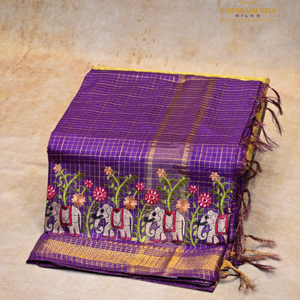 Chanderi saree-VSC30 Purple(4)