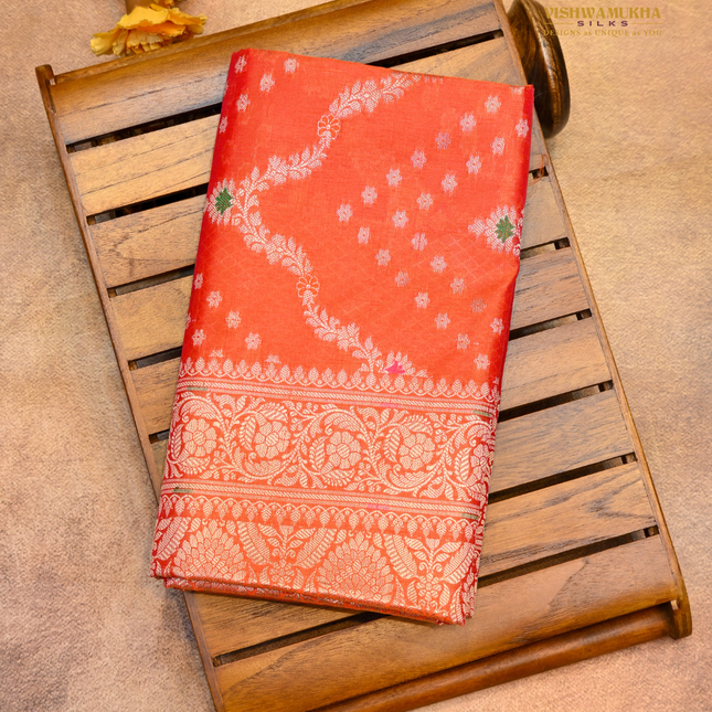 Banaras Soft Silk-VSBS3E Orange