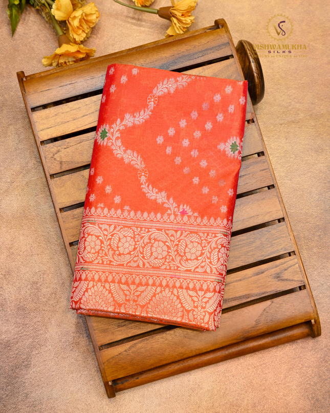 Banaras Soft Silk-VSBS3E Orange