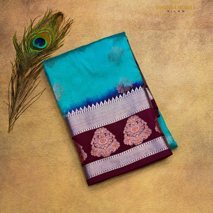 Semi Soft Pattu-VSSP48F Sea Blue