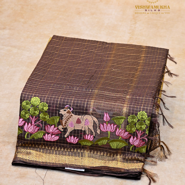 Chanderi saree-VSC27 Brown (8)