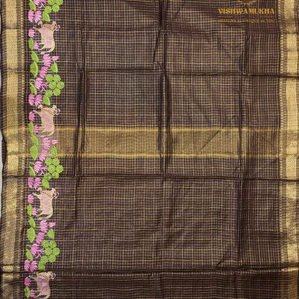 Chanderi saree-VSC27 Brown (8)