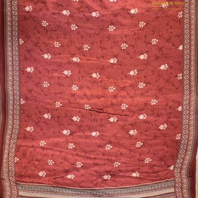 Crepe Sarees-VSCRP7D Rust