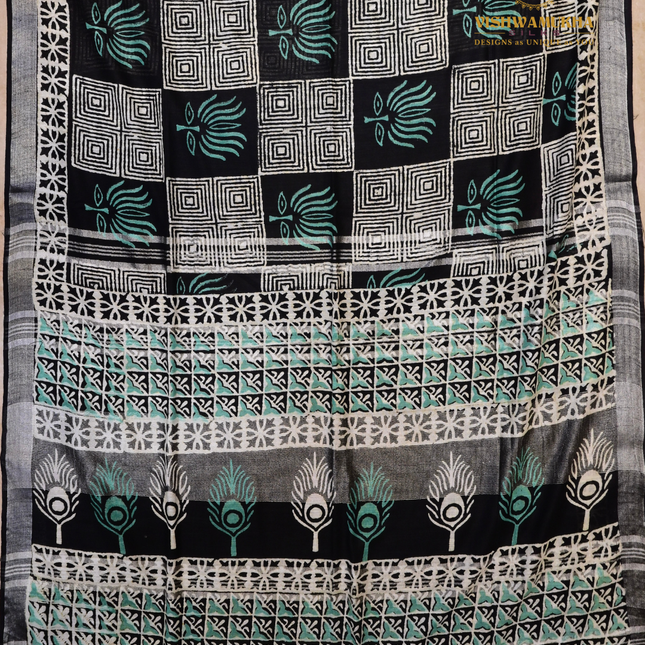 Linen Sarees-VSL17 Balck