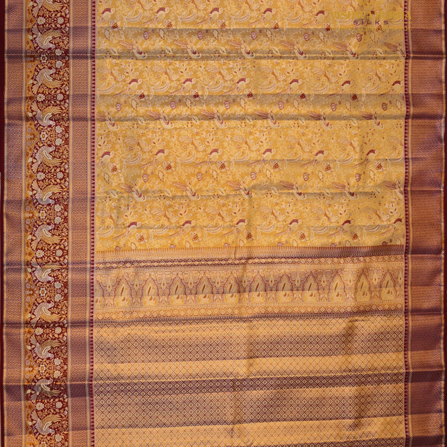 Semi pattu Meenakari-VSSP59D Beige