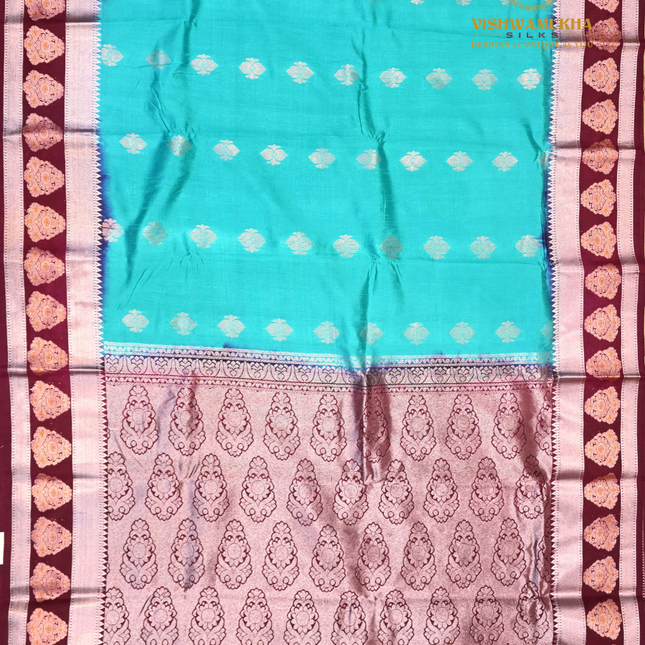 Semi Soft Pattu-VSSP48F Sea Blue