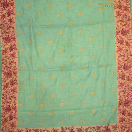 Linen Sarees-VSL06 Sea green